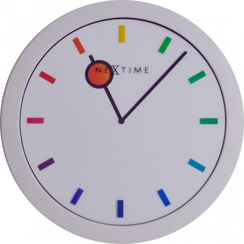 Nextime klok 3048 kleurverandering, ø28 cm, wand, wit multikleur