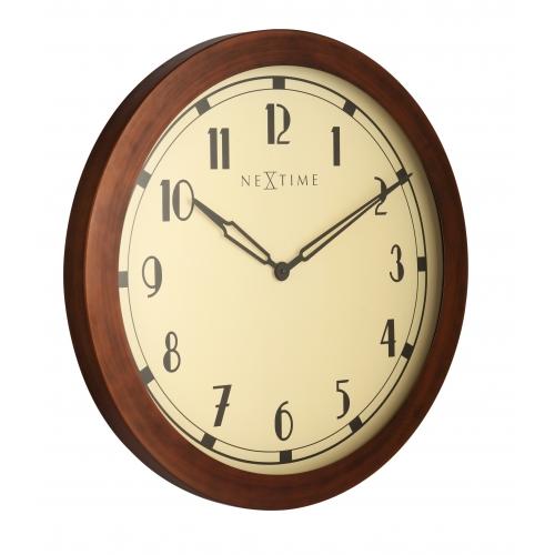 Nextime klok 3057 royal, ø60 cm, wand, bruin wit