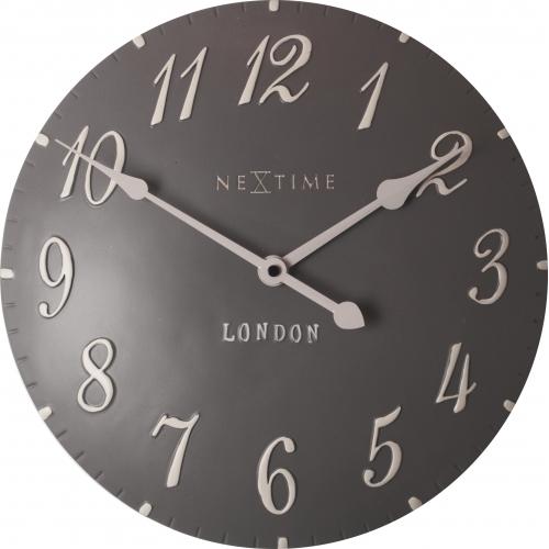 Nextime klok 3084gs london arabic, ø34,5cm, wand, grijswit