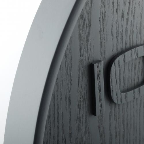 Nextime klok 3096gs hout medium, ø35,5 cm, wand, grijs