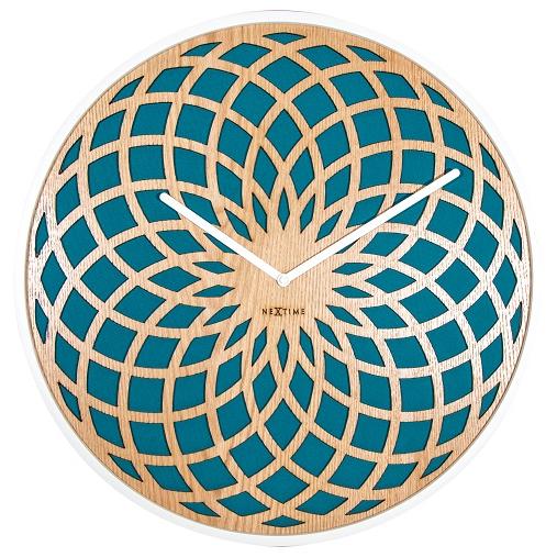 Nextime klok 3149tq zon groot, ø50 cm, muur, turqoise