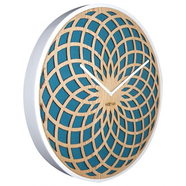 Nextime klok 3149tq zon groot, ø50 cm, muur, turqoise