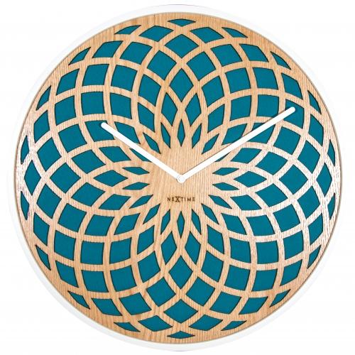 Nextime klok 3150tq zon klein, ø35 cm, wand, turkoois
