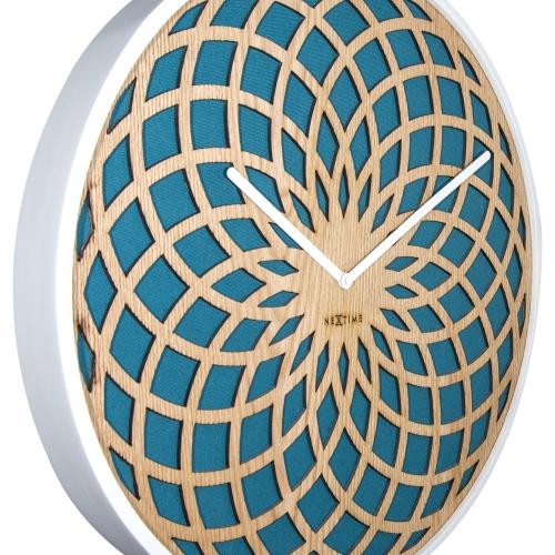 Nextime klok 3150tq zon klein, ø35 cm, wand, turkoois