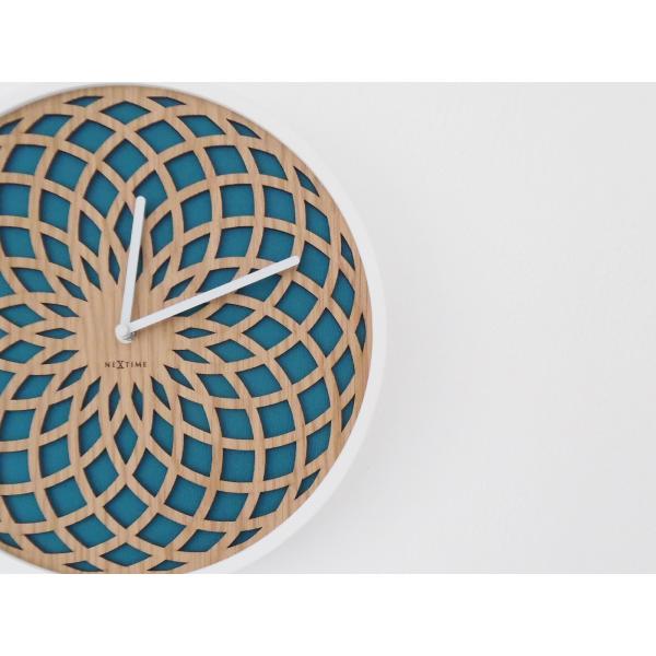 Nextime klok 3150tq zon klein, ø35 cm, wand, turkoois