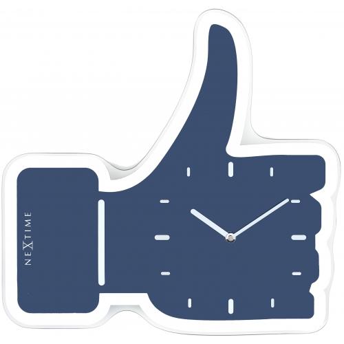 Nextime klok 5185bl mini duim omhoog, 20,5x21, muur, blauw zilver