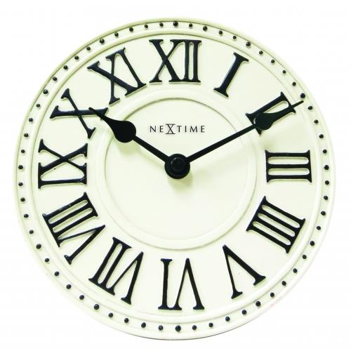 Nextime klok 5187wi london tafel, ø16 cm, wand, wit zwart+b32