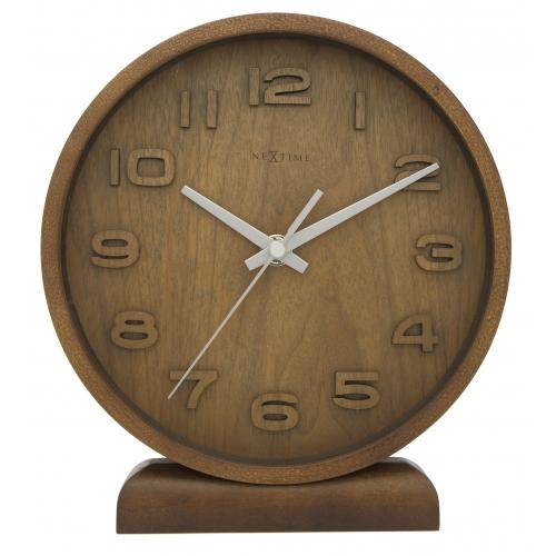Nextime klok 5192gs hout klein, 22x20 cm, wand, hout, grijs