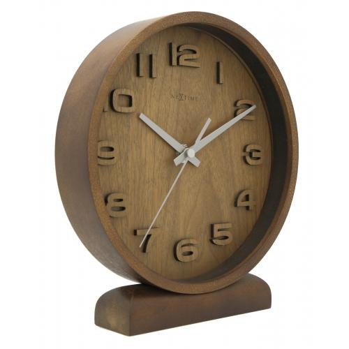 Nextime klok 5192gs hout klein, 22x20 cm, wand, hout, grijs