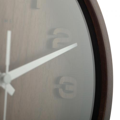 Nextime klok 5192gs hout klein, 22x20 cm, wand, hout, grijs