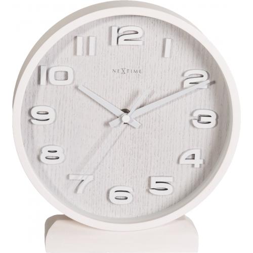 Nextime klok 5192wi hout klein 22x20 cm, wand, wit