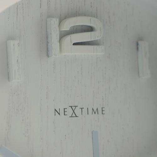 Nextime klok 5192wi hout klein 22x20 cm, wand, wit
