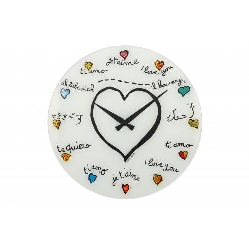 Nextime klok 8030 loving you, ø43 cm, wand, wit multicolor