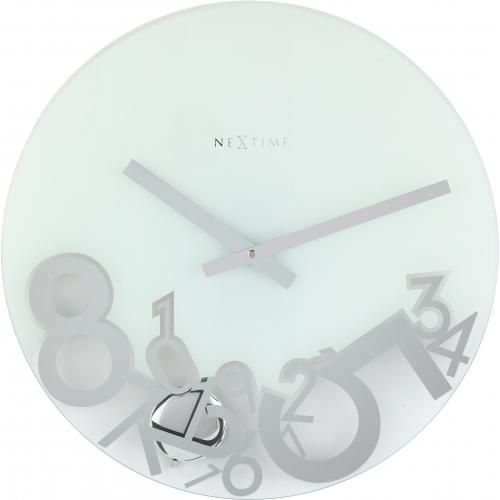 Nextime klok 8115 verlaagd, ø43 cm, wand, zilver
