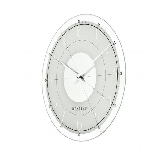 Nextime klok 8125 fancy rond, ø43 cm, wand, wit zilver