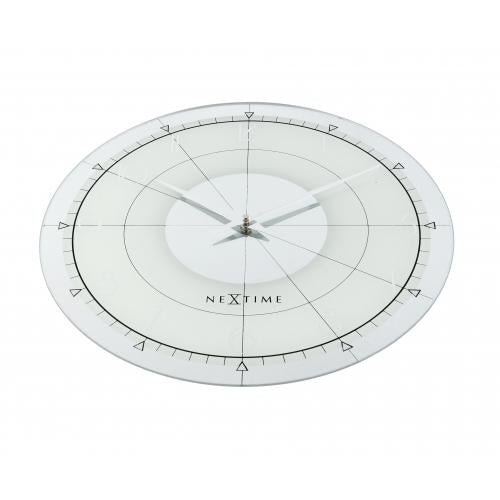 Nextime klok 8125 fancy rond, ø43 cm, wand, wit zilver