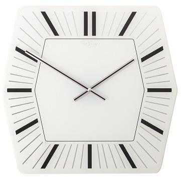 Nextime klok 8128wi hexagon, 43x43 cm, wand, wit