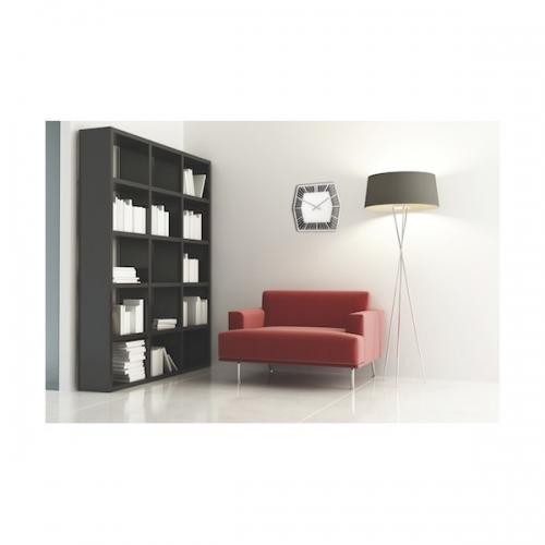 Nextime klok 8128zw hexagon, 43x43 cm, wand, wit