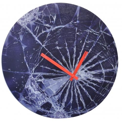 Nextime klok 8147 crash, ø43cm, wand, blauw