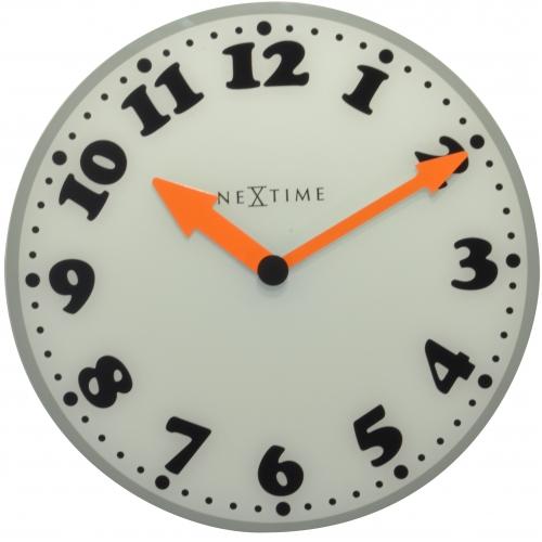 Nextime klok 8152 meisje, ø43 cm, wand, wit grijs zwart oranje