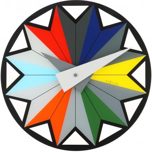 Nextime klok 8163 circus, ø43 cm, wand, zwart multicolor