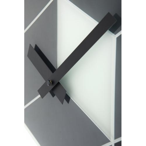 Nextime klok 8171 kubus, 43,5x37 cm, wand, zwart wit grijs