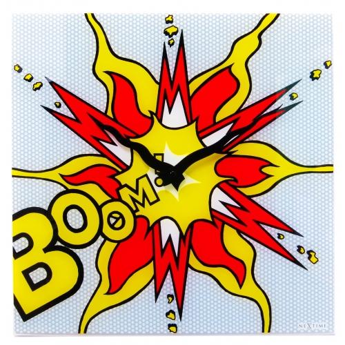 Nextime klok 8173 boom, 43x43 cm, wand, rood geel wit