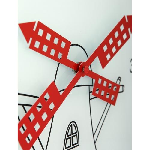 Nextime klok 8807 windmolen, ø30 cm, wand, wit zwart rood