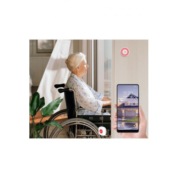 Woox r7052 slimme SOS-knop, wifi 2,4 GHz, Zigbee 3.0, Amazon Alexa Google Assistant, 30 m, wit
