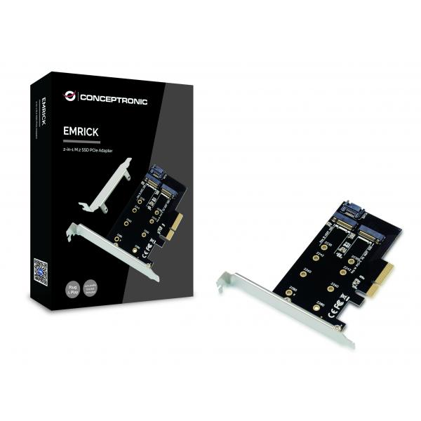 Conceptronic emrick05b m.2 nvme ssd adapter, pcie 3.0, m.2, passief, china, 32 gbit s