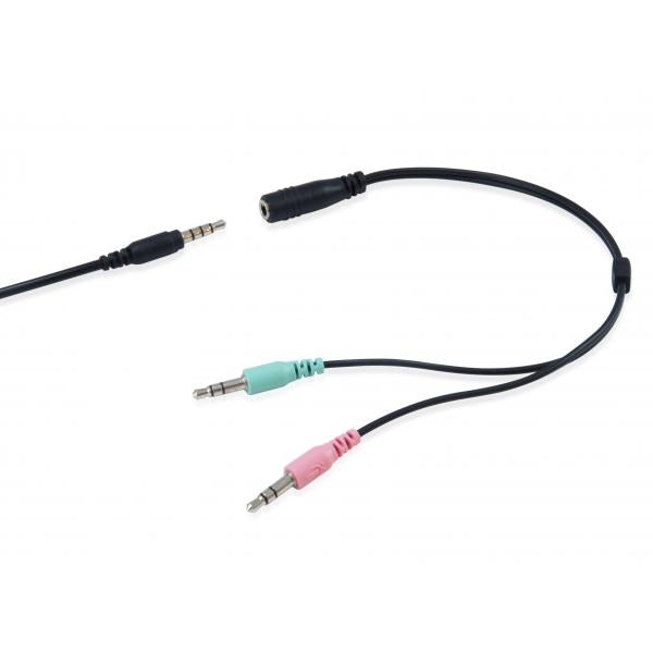 Equip 245302 chatheadset, 3,5 mm, hoofdband, oproepmuziek, binaural, draaibaar, zwart