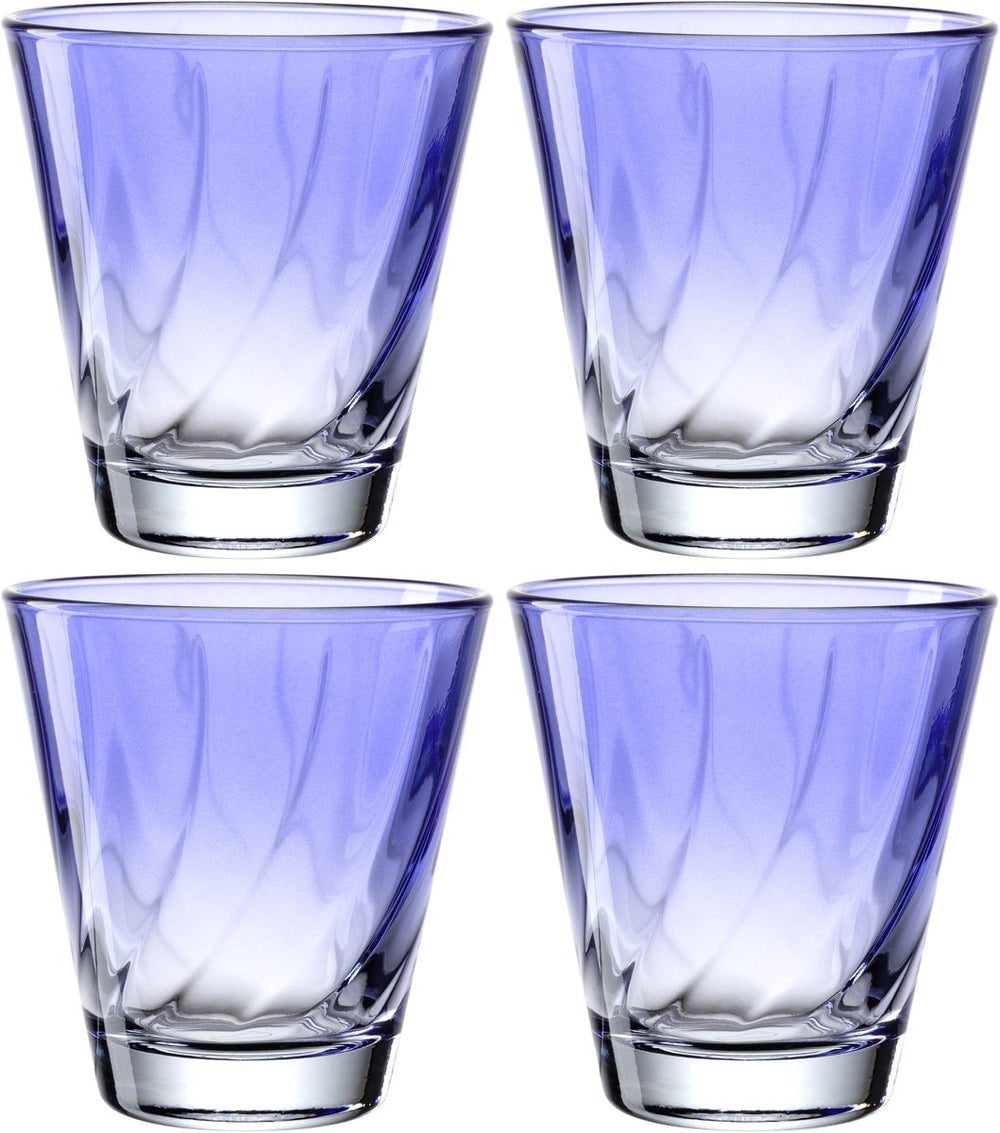 Leonardo twist drinkglas 215ml blauw - set 4