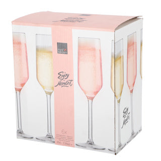 Royal leerdam champagneglazen set 6 stuks 21 cl transparant glas.