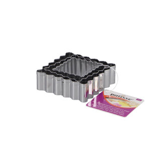 Patisse set uitsteekvormen RVS vierkant 3 delig