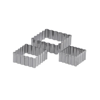 Patisse set uitsteekvormen RVS vierkant 3 delig