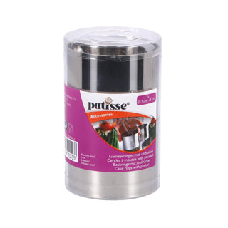 Patisse garneerringen met uitdrukker 7x5,5 cm 3-delig RVS