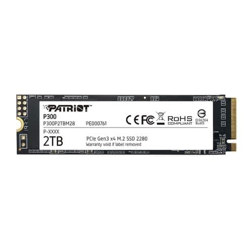 Patriot p300p2tbm28 p300 ssd, 2 TB, M.2 2280, PCIe 3x4, NAND, HMB-cache, 2100 1650 MB/s, 290 kbps