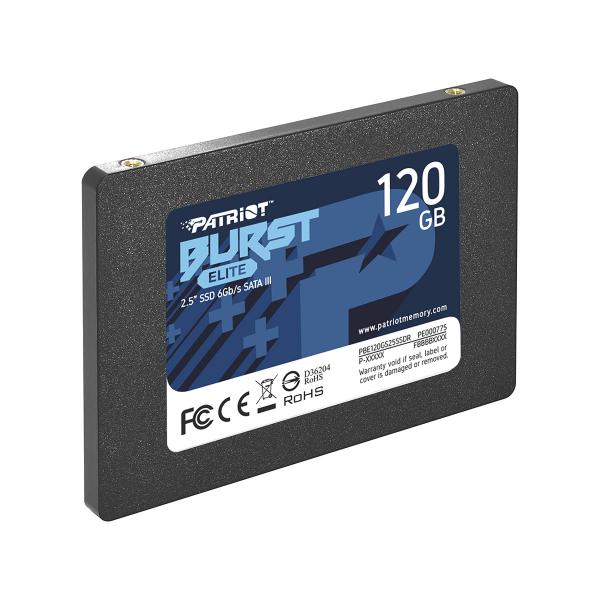 Patriot burst elite 120 gb ssd (zwart, pbe120gs25ssdr, sata 6 gb s)