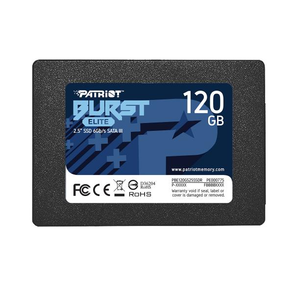 Patriot burst elite 120 gb ssd (zwart, pbe120gs25ssdr, sata 6 gb s)