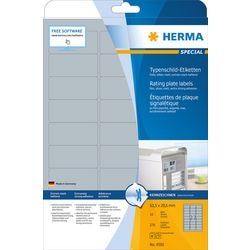 Herma 4592 typeplaatje-etiketten - zilver - a4 - 63,5 x 29,6 mm