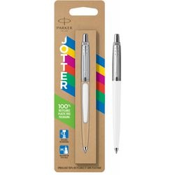 Parker jotter originals balpen | klassieke witte afwerking | medium punt | blauwe inkt