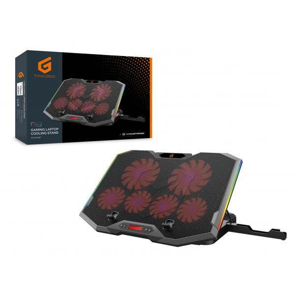 Conceptronic thyia01b thyia ergo 6-fan gaming laptop koelstandaard, 17 43,2 cm, 6 stuks knoppen,