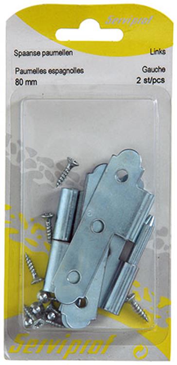 Mack 1013257 - 2 spaanse paumellen links verzinkt h 80 x b 45mm | 5 stuks