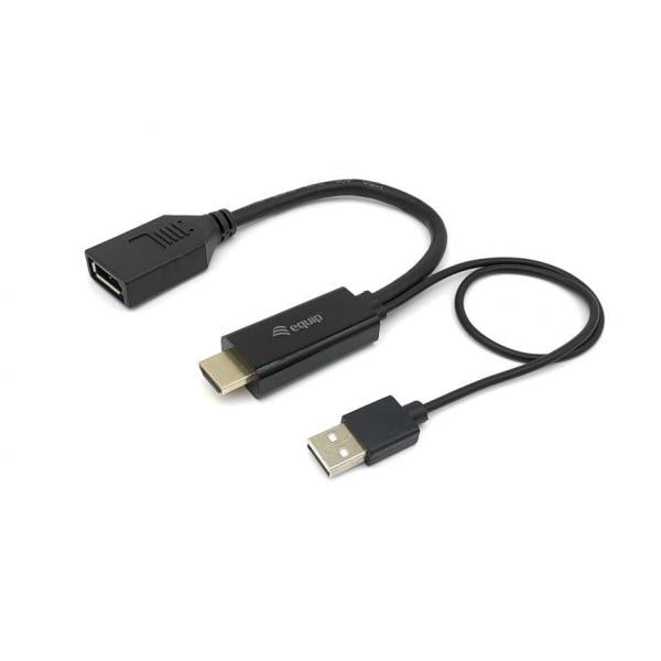 Equip 119039 HDMI naar DisplayPort-adapter, 0,15 m, HDMI type A (standaard) DisplayPort, mannelijk, recht