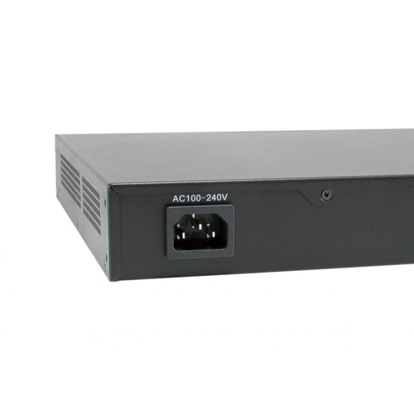 Levelone GEP-2821 28-poorts gigabit POE-switch, 24x POE-uitgangen, 2x gigabit RJ45, 2x gigabit SFP, 1U