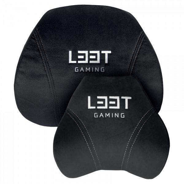L33t gaming 160382 luxe gaming stoelkussenset, traagschuim, fluweel, ultrazacht, zwart