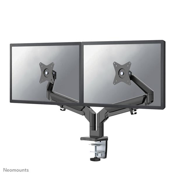 Neomounts ds70-810bl2 desk mount ultra flat, clamp grommet, dual-mount, 17 - 32 inch