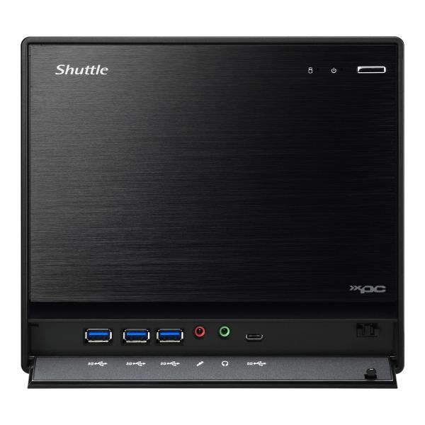 Shuttle sw580r8 zwarte xpc cube pc barebone, lga1200, intel, 4x ddr4, dimm, m.2, 500w 80+ goud