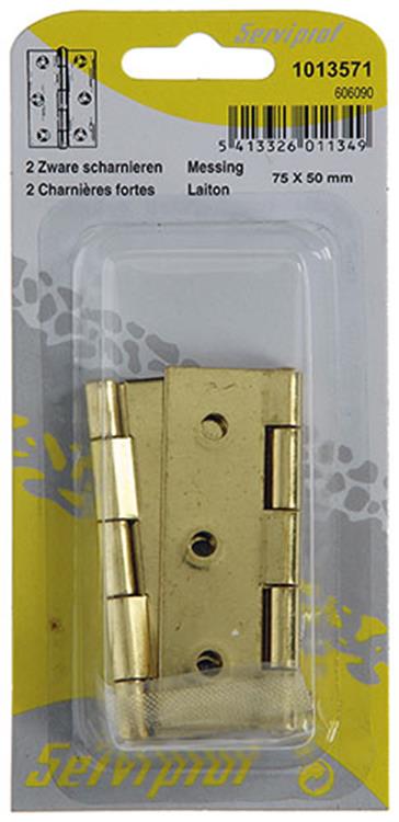 Mack 1013571 - 2 zware scharn. vermessingd h 75 x b 50 mm | 5 stuks