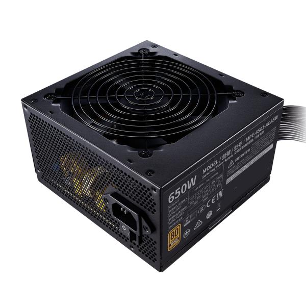 Coolermaster mpe-6501-acabw-beu mwe 650 bronze v2, atx, 650 watt, dc-naar-dc + llc, 88%, 120 mm, zwart
